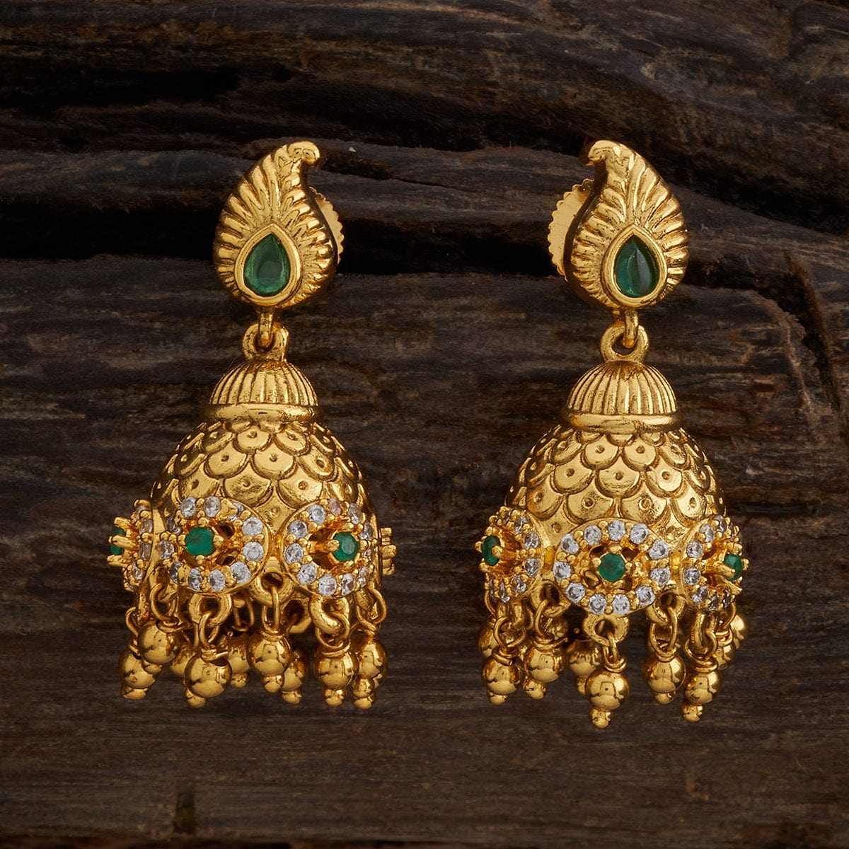 Antique Gold Jhumka 22 Karat – aabhushan Jewelers